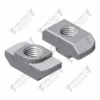 Tuerca cabeza martillo, Perfil estructural canal 8mm. (Acero zincado) # Hammer head nut, 8mm. slot (Zinc plated steel)